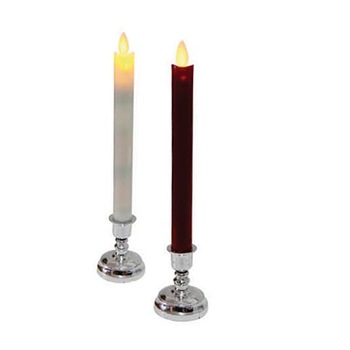 LED Plastic Taper Candle With Moving Flame CA034