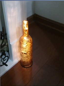 Metallic Colored Wine Bottle Shaped Glass LED Light LP084