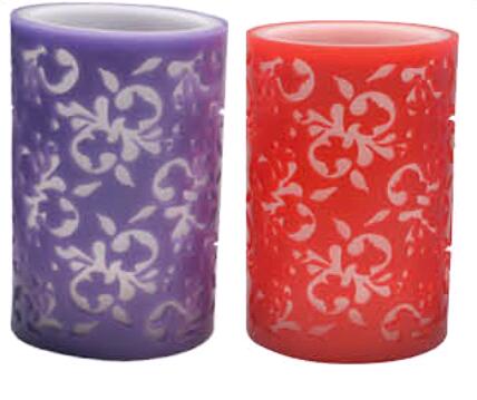 BI-Layer Carved LED Wax Candle CA8141