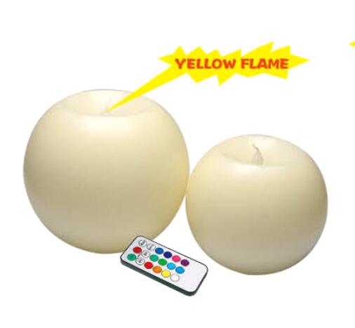 2Tone Globe LED Wax Candle With Remote Control CA8124C