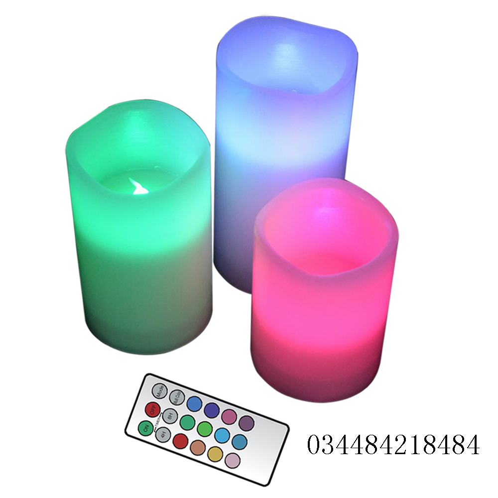 Wax Flameless Color Change LED Candle With Remote Control CA8113R