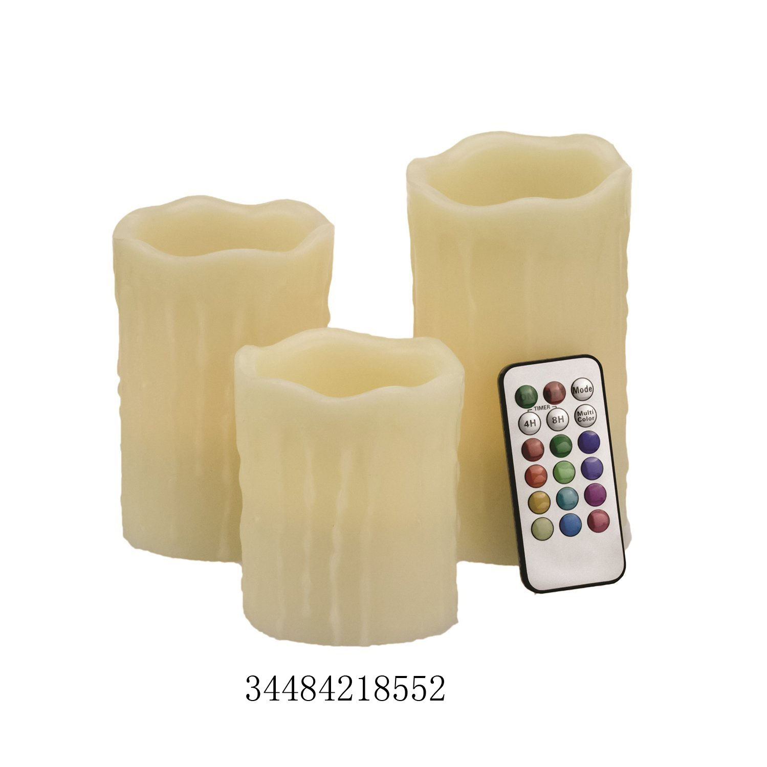 2 Tones Melted Wax Flameless Color Change LED Candle With Remote Control  CA8111RB