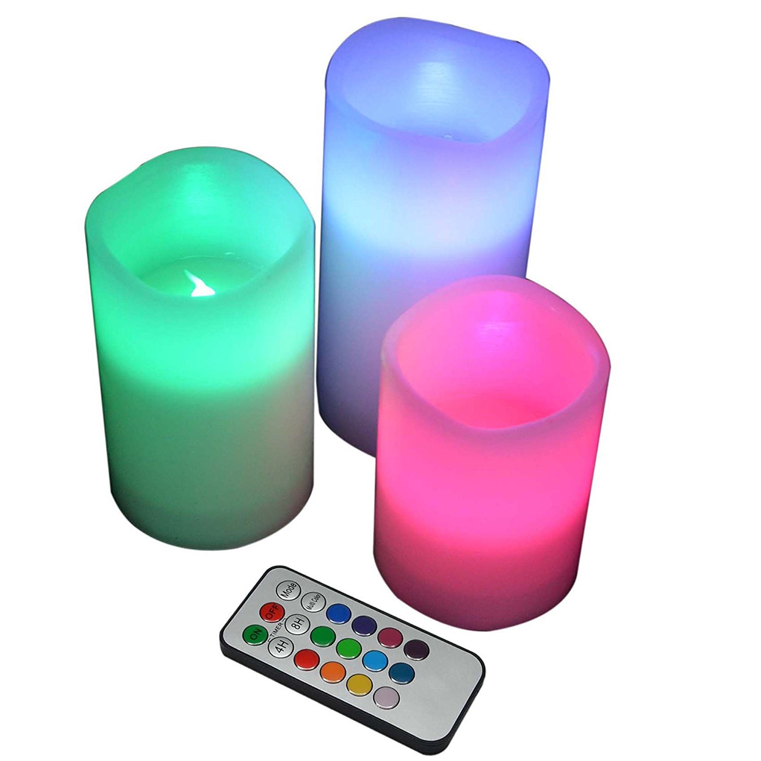 LED Wax 3-Pc Color Changing Candle Set