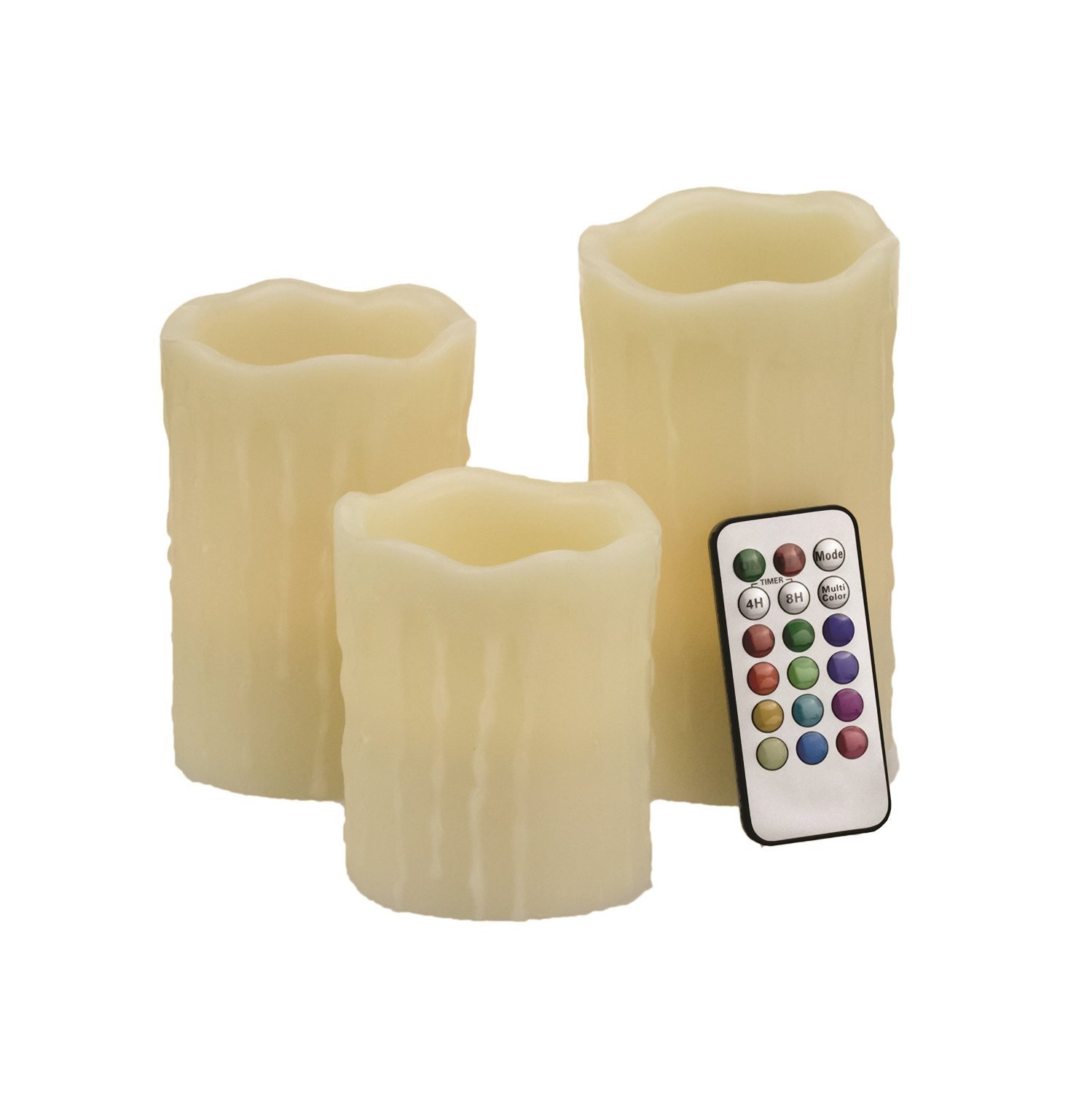 2-Tone Melted Wax Candle Set w/Remote Control