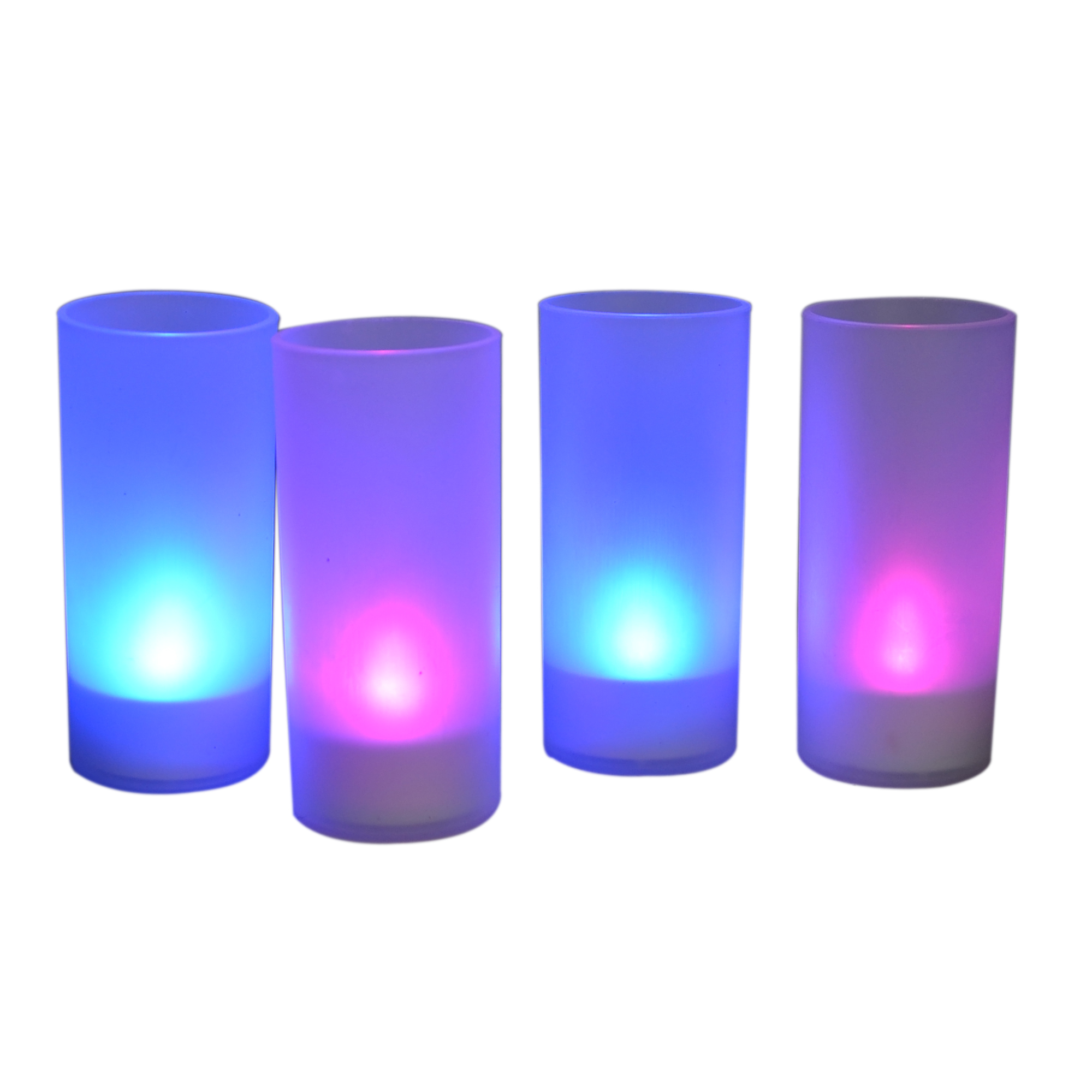 LED Tea Lights in Plastic Cup - 4/Set
