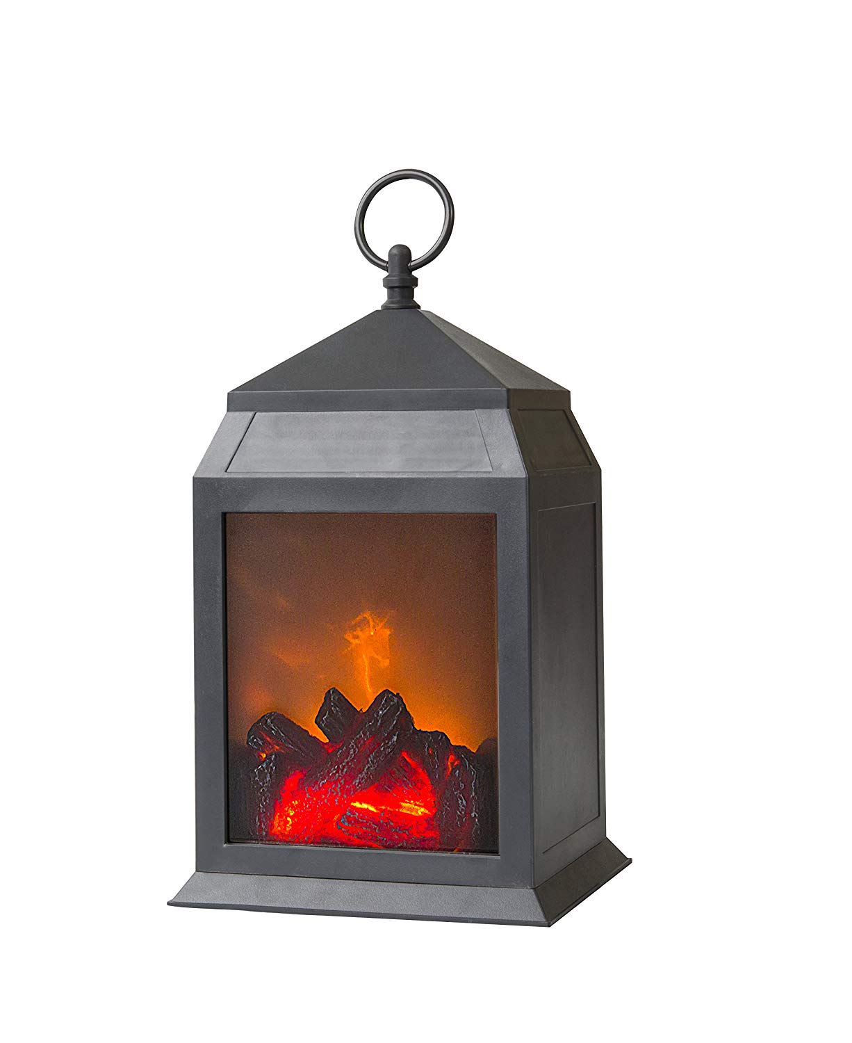 Decorative Fireplace Lantern - Black